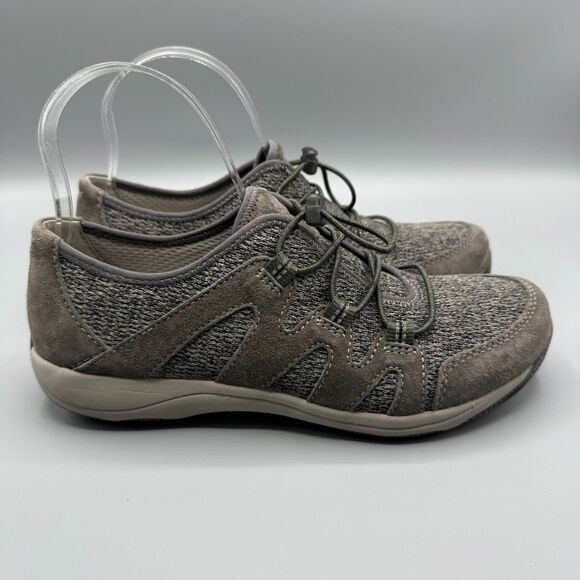 Dansko Holland Womens Gray Leather Upper Bungee Lace Shoes Size 38/ US7.5-8 - Picture 1 of 8